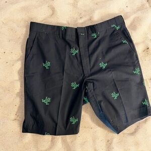 Navy and Green Nantucket Frog Patterned Men's Shorts